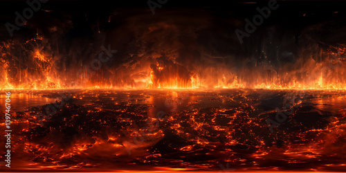 Wallpaper Mural Heavy bombarment 8K VR 360 Equirectangular Spherical Panorama Torontodigital.ca