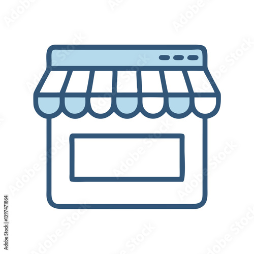 Online Storefront with Awning Icon Design