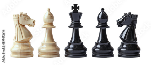 Wallpaper Mural A close-up view of intricately designed chess pieces in a strategic arrangement, showcasing a battle of wits Torontodigital.ca