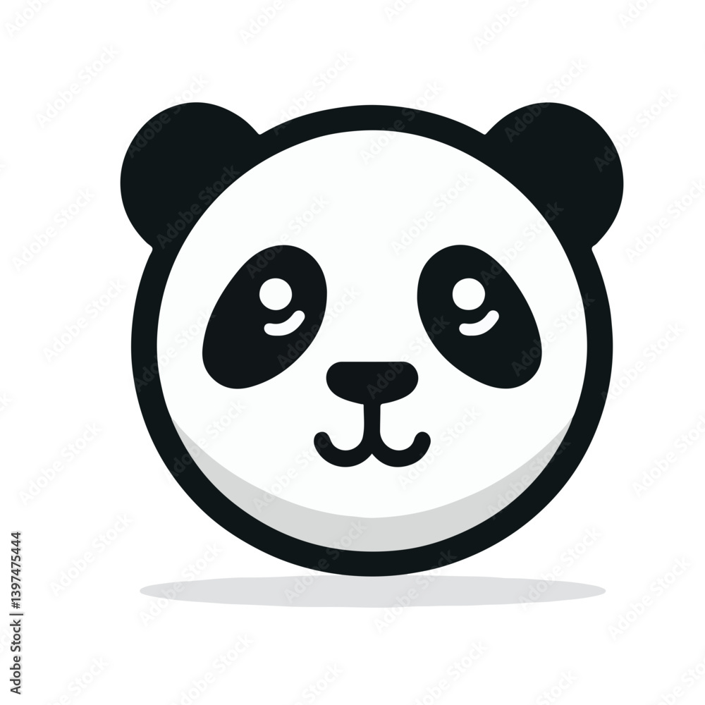 Minimalist Panda Face Vector Logo Minimalist Panda Face Vector Logo