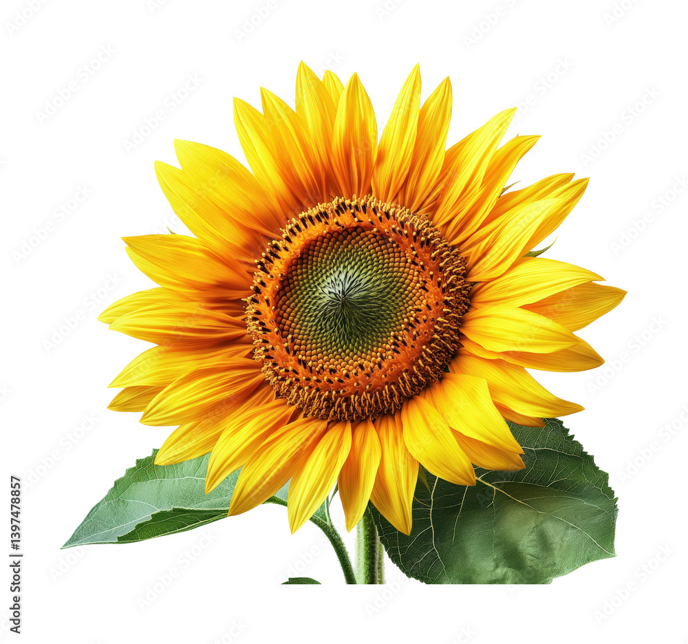 Fototapeta premium Sunflower blooming garden floral nature isolated on transparent background, png