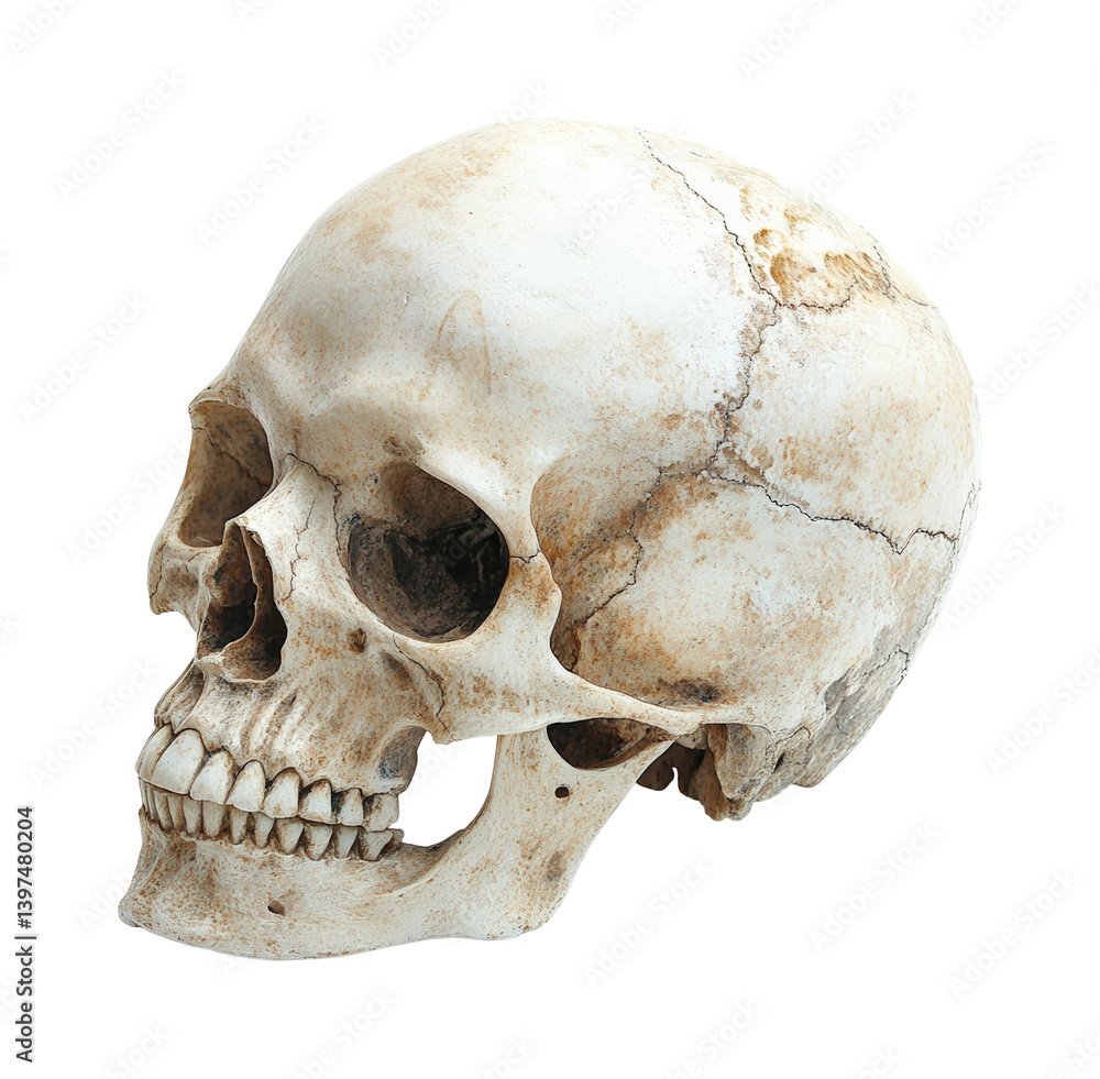 Obraz premium Examining an ancient skull museum science isolated on transparent background, png