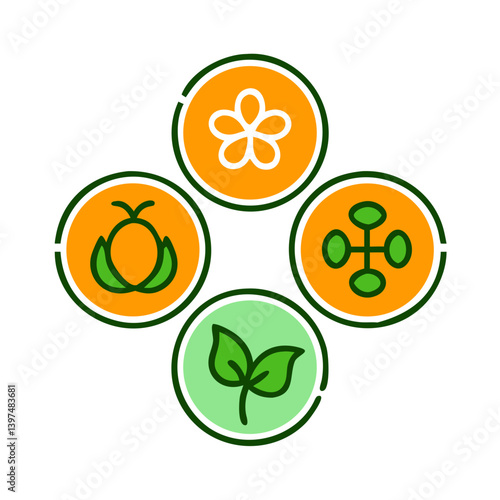 Endangered Species Icons in Flat Style on Transparent Background  