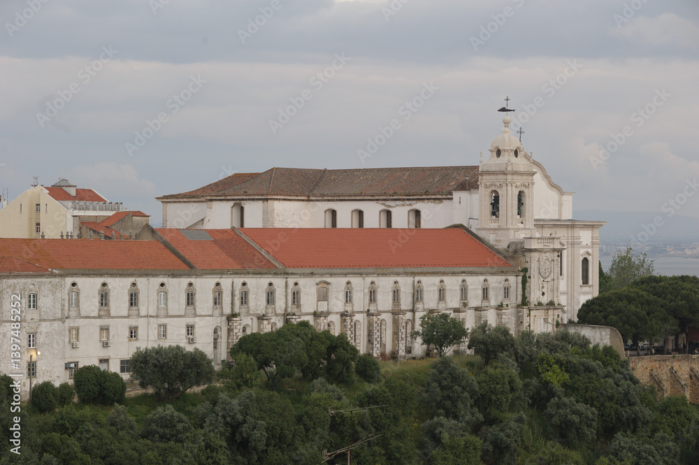 Lisbon Church and Monastery on a Cloudy Day