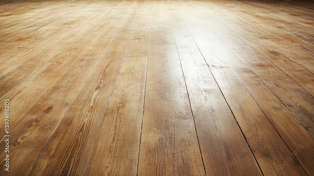 Warm Brown Hardwood Floor with Natural Light Reflection