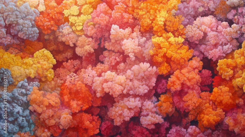 Warm-Colored Coral Reef Texture Abstract Background
