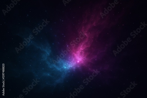Colorful Space Nebula with Pink and Blue Glow – Abstract Deep Space Background