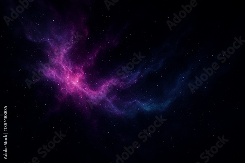 Colorful Pink and Blue Nebula in Outer Space – Abstract Cosmic Background