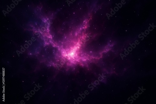Vibrant Pink Nebula in Deep Space – Glowing Abstract Galaxy Background