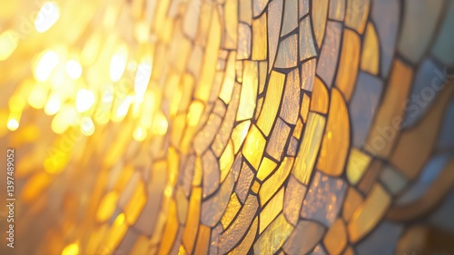 Obraz na płótnie Warm Gold and Beige Mosaic Texture Abstract Background w salonie