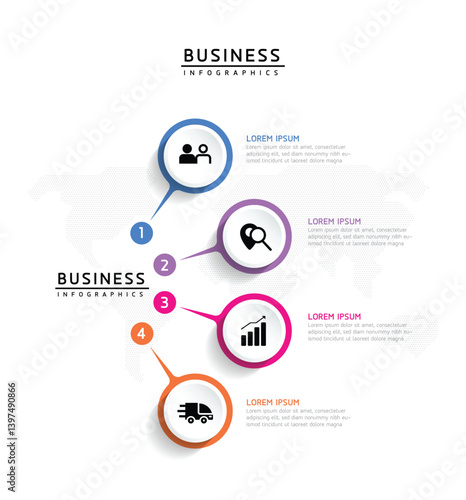 Vector business Presentation Connecting Steps Infographic Template