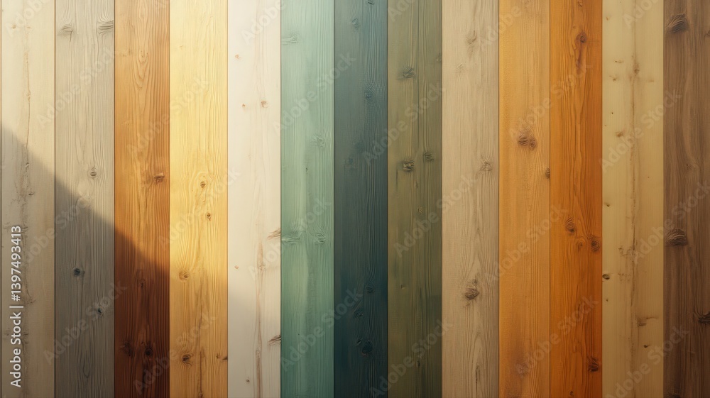 Warm Multicolored Wood Planks Background Texture