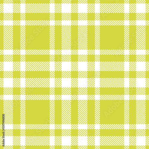 Bright dull yellow Tartan patterns fabric texture. Elegant Autumn white Seamless Tartan