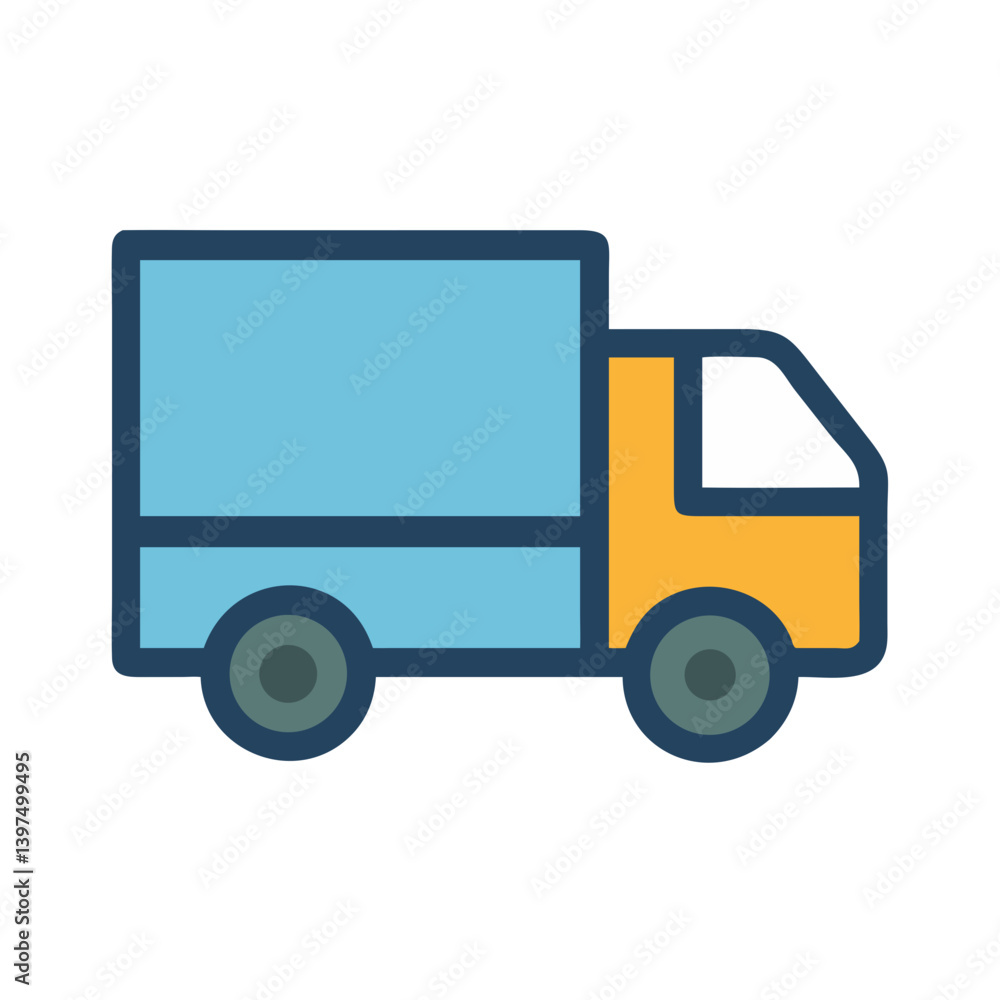 Delivery Truck Side View Icon Design Delivery Truck Side View Icon Design