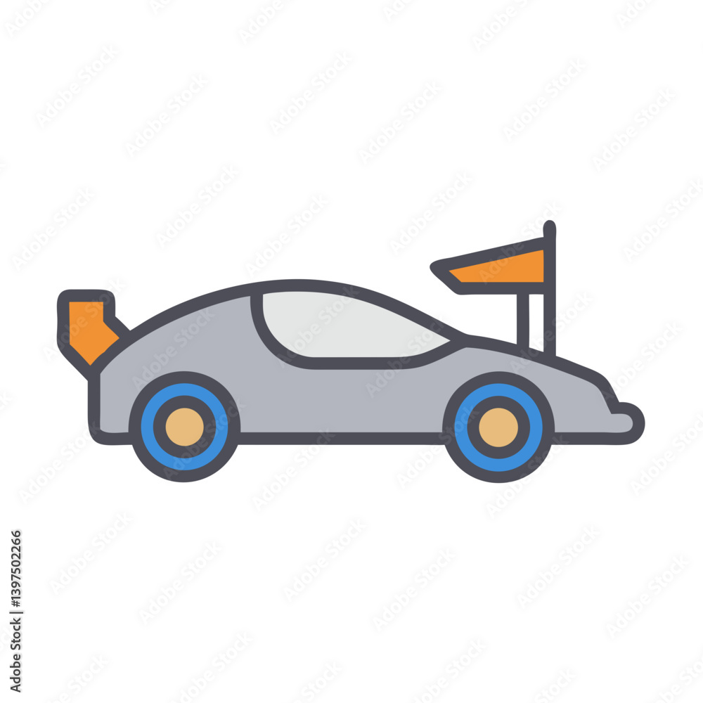 Naklejka premium Race Car with Spoiler Icon Design