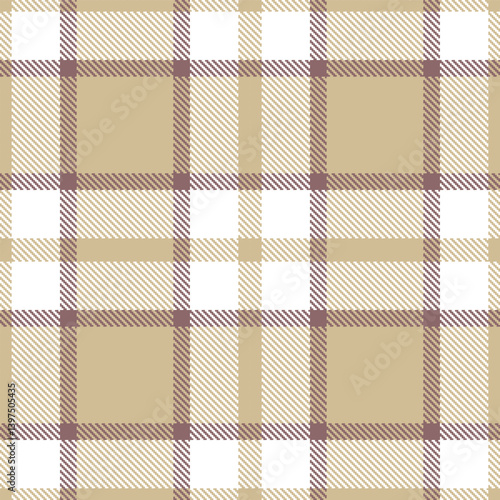 Plaid pattern seamless. Mellow putty & Sandy white Tartan Textile Design. 