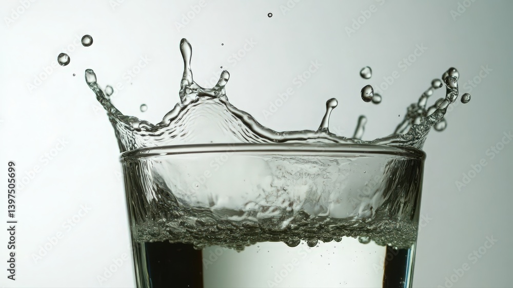 Water Splash in Glass: Close-Up Photography