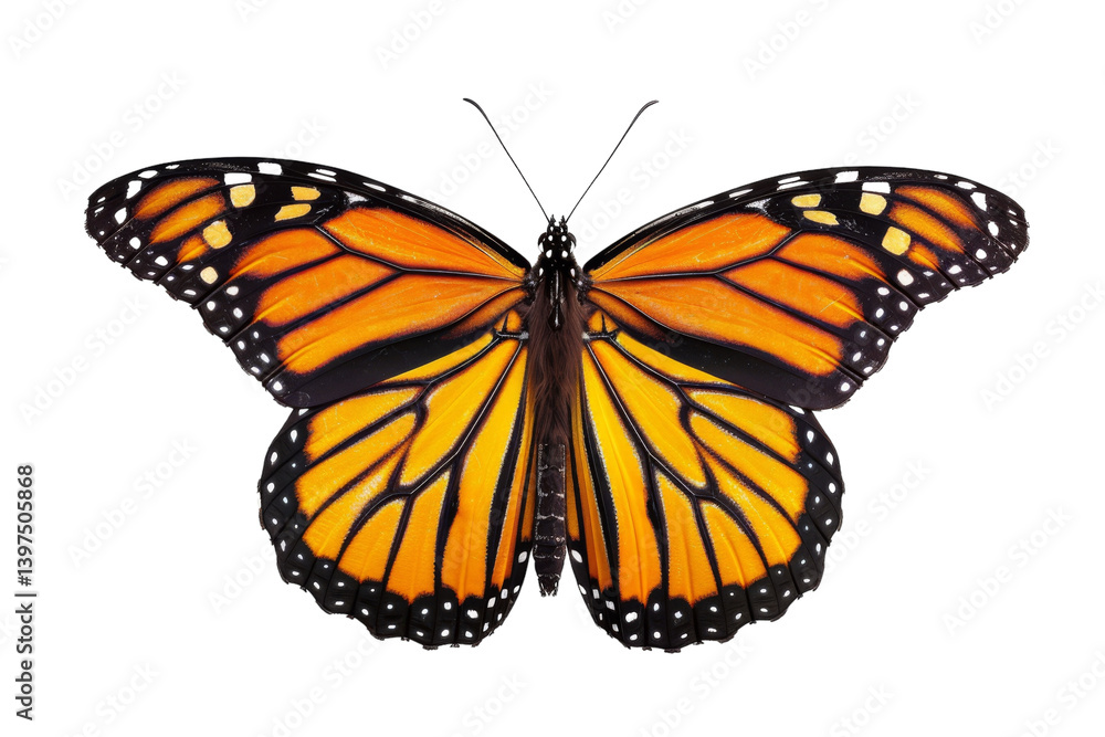 Fototapeta premium Beautiful Monarch Butterfly Isolated On Transparent Background