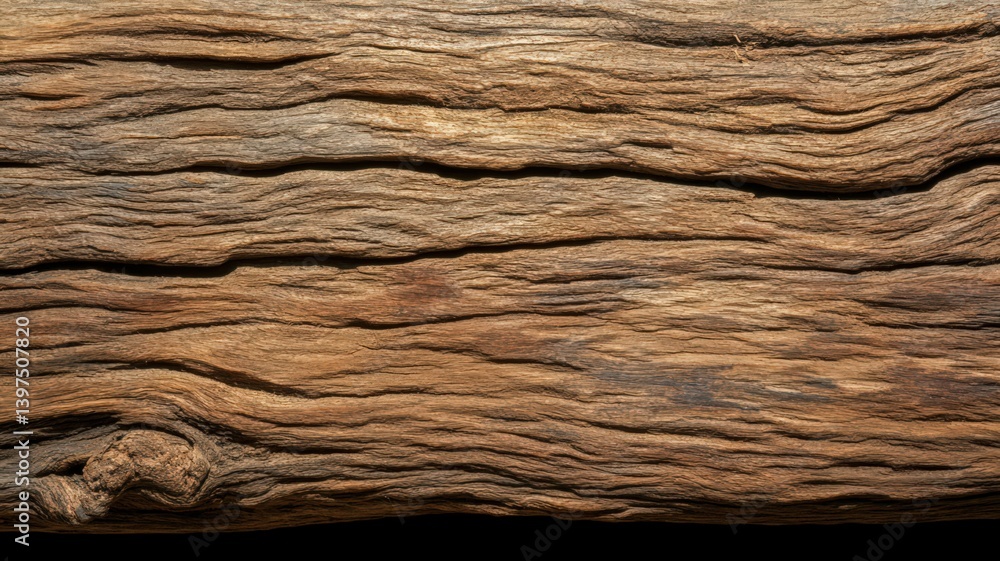 Weathered Brown Wood Grain Texture Close-Up
