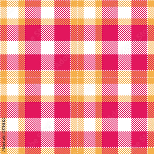 Cool white Seamless Tartan with Deep butterscotch accents Textile Design