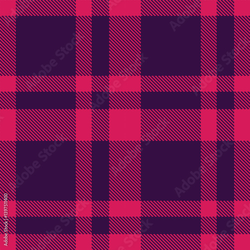 Dark cerise and Rustic dark violet Seamless Tartan Textile Design