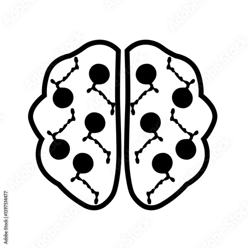 Stylized Brain Network A Visual Representation of Neural Connections.