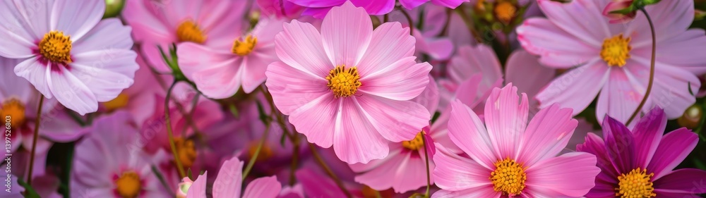 Beautiful vibrant flowers bloom in a colorful garden during spring afternoon Beautiful vibrant flowers bloom in a colorful garden during spring afternoon