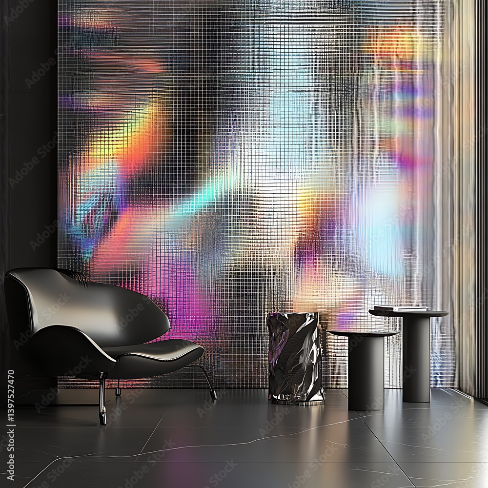Glowing neon grid and digital corridor stretching into infinity high resolution picture