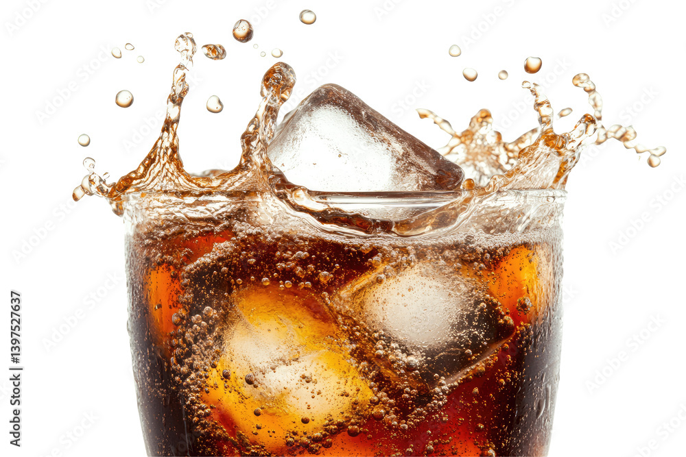 Refreshing Cola Splash on transparent background
