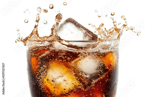 Obraz na płótnie Refreshing Cola Splash on transparent background w salonie