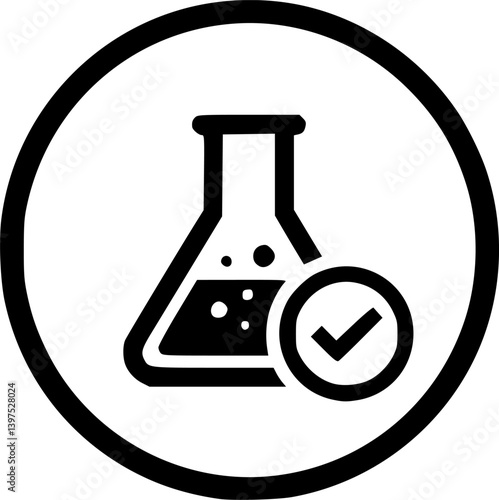 Lab tested round vector badge icon design
