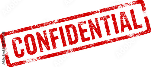 Confidential red ink rubber stamp sign symbol grunge effect vector illustration design confidential case investigation tampon classified private secret information