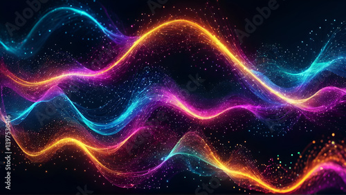 abstract colourful wave background, Generative AI