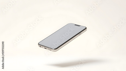 Obraz na płótnie Sleek Silver Smartphone Mockup Blank High-Gloss Screen for App Presentation w salonie