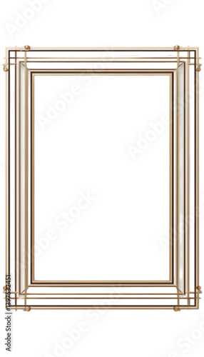 Classic/Art Deco multilayered square frame in gold, ready for artwork showcase [with copy space]