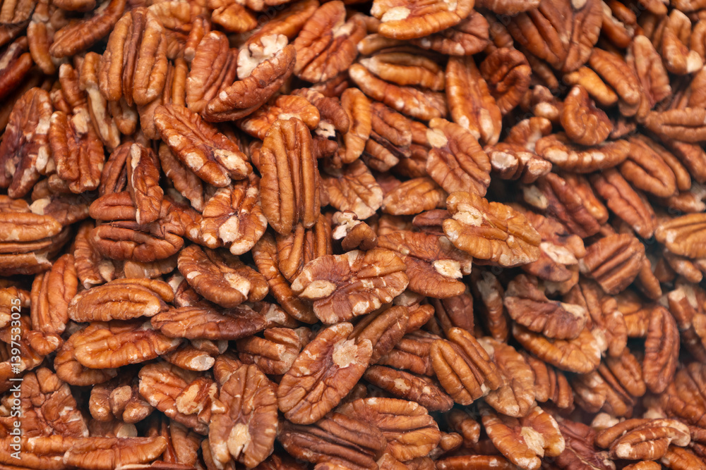 Shelled walnuts at the market. Walnut base. Food rich in fat Shelled walnuts at the market. Walnut base. Food rich in fat