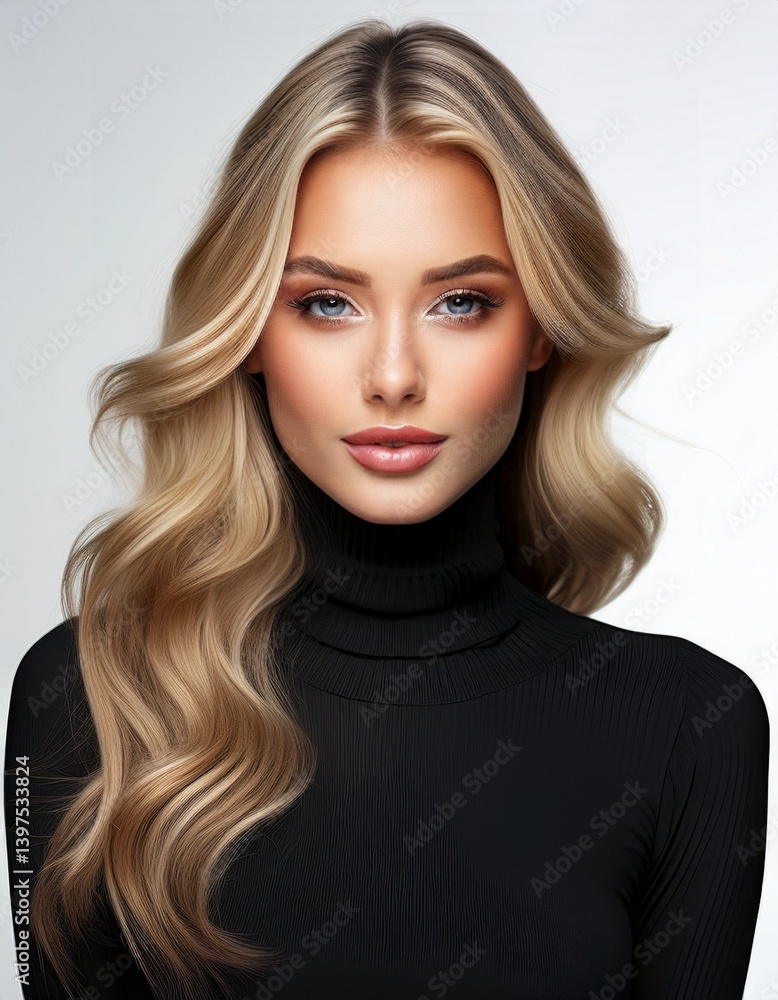 Hübsche junge blonde Frau, weißer Hintergrund Hübsche junge blonde Frau, weißer Hintergrund
