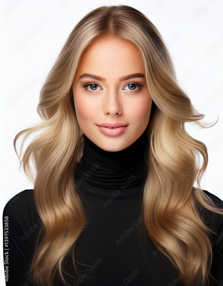 Hübsche junge blonde Frau, weißer Hintergrund Hübsche junge blonde Frau, weißer Hintergrund