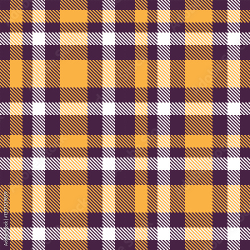 Metallic aubergine Seamless Tartan with Vibrant butterscotch accents Textile Design