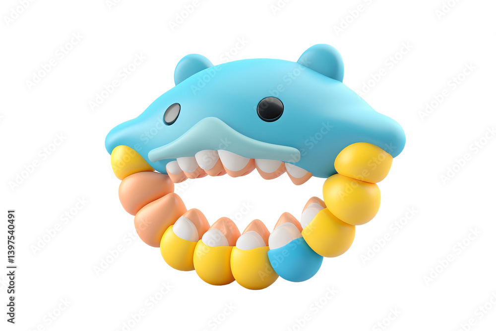 Practical Silicone Teething Toys for Babies Isolated On Transparent Background Practical Silicone Teething Toys for Babies Isolated On Transparent Background