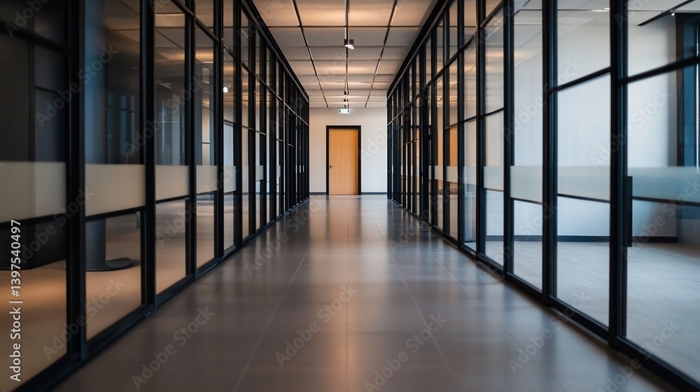 Empty modern office hallway Empty modern office hallway