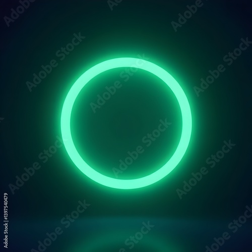 cyberpunk inspired acid neon ring with light gradient glow for use in background textures or virtual reality visuals