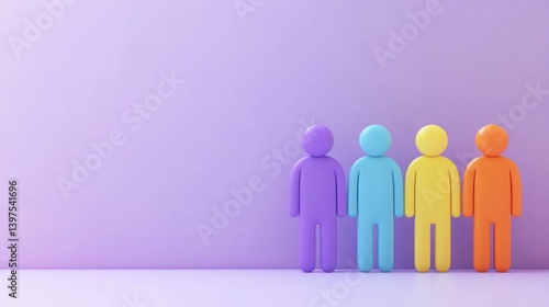Wallpaper Mural Colorful Figures on Purple Background with Minimalist Design Style Torontodigital.ca