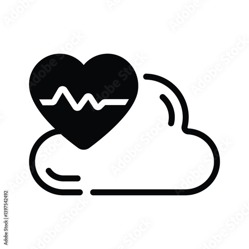 An amazing icon of favourite cloud designed in glyph style