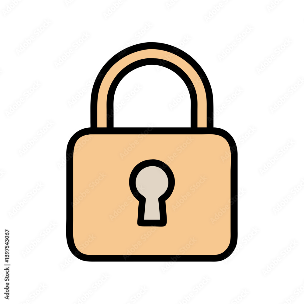 Padlock with Keyhole Icon Design Padlock with Keyhole Icon Design