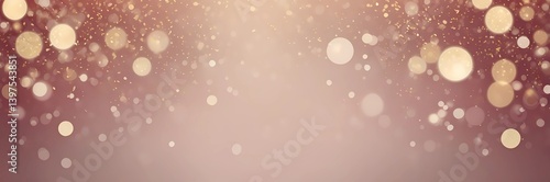 Rose gold bokeh background with glitter effect for christmas and holiday season celebration design