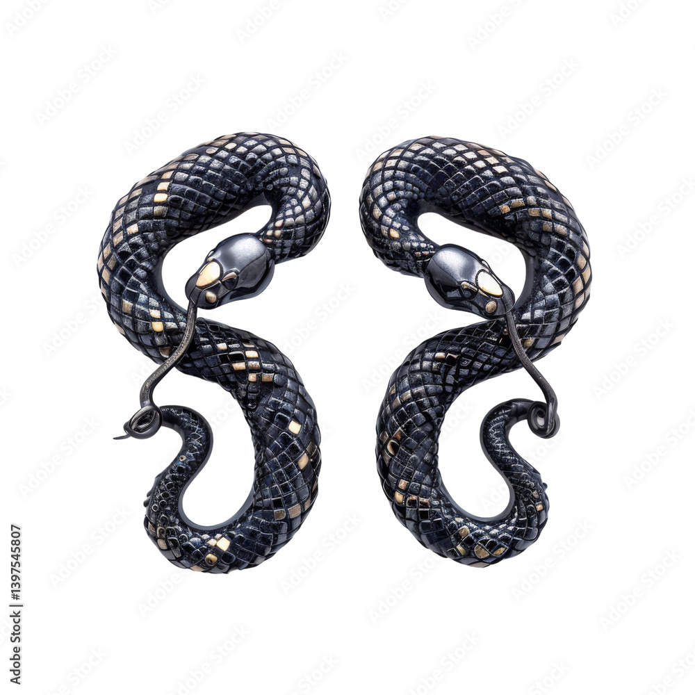 Obraz premium Edgy Style: Snakebite Piercings Unveiled Isolated On Transparent Background
