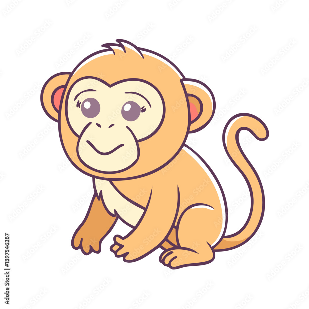Fototapeta premium monkey icon, monkey vector illustration-simple illustration of monkey, perfect for monkey logos and icons