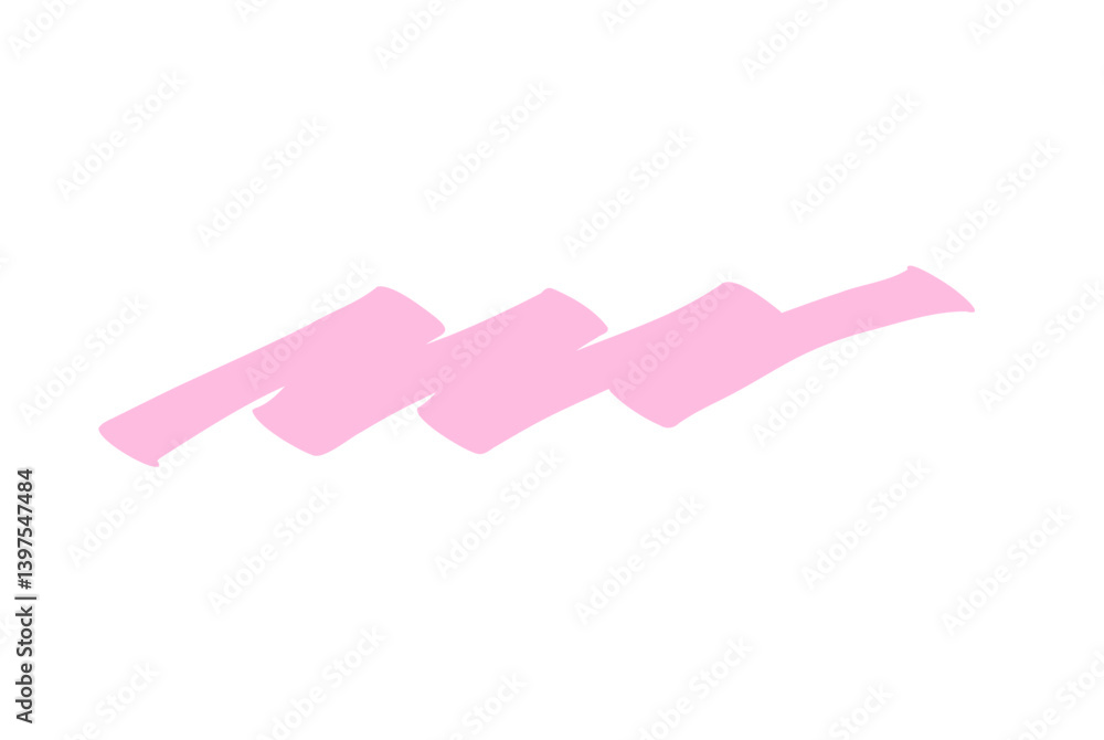 マーカーペンで描いたようなアンダーライン：ピンク