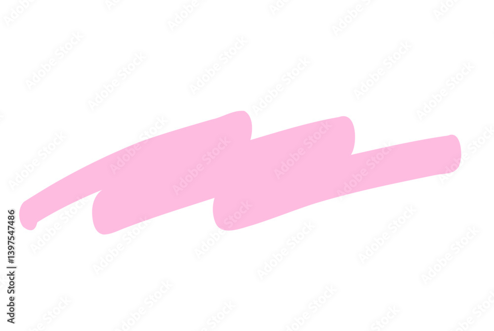 Obraz premium マーカーペンで描いたようなアンダーライン：ピンク